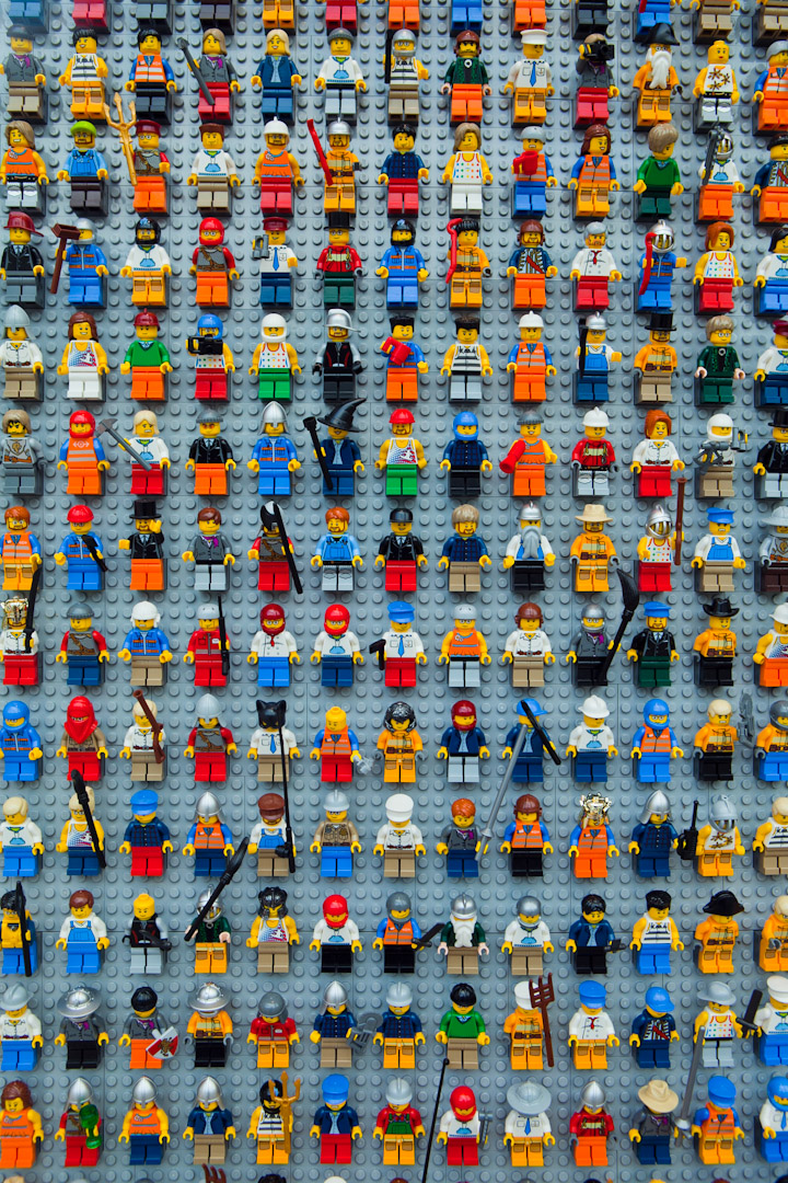 Wall Of Lego People Lego Store Downtown Disney