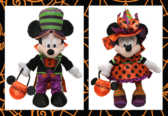 Disneyland Halloween Time Merchandise Mickey And Minnie Plush Dolls