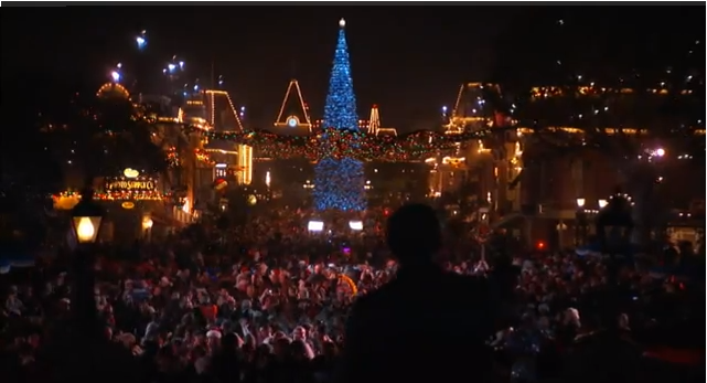 Main Street Usa Disneyland Christmas At Night
