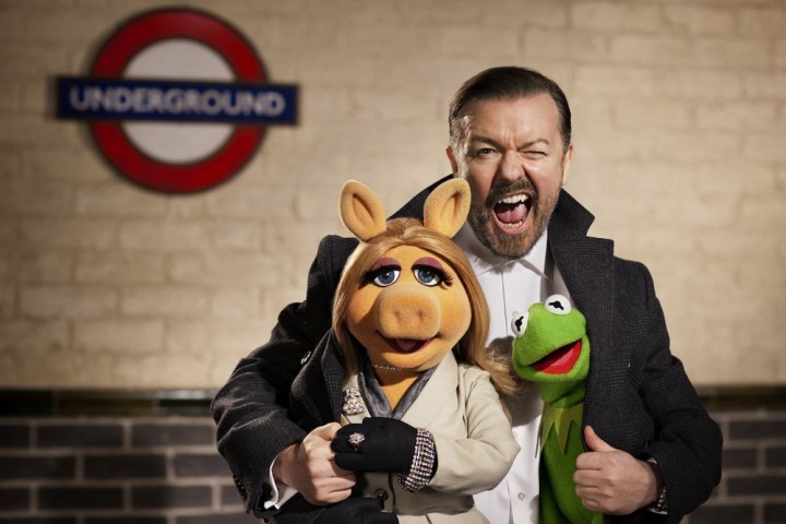 Ricky Gervais Miss Piggy The Muppets Again