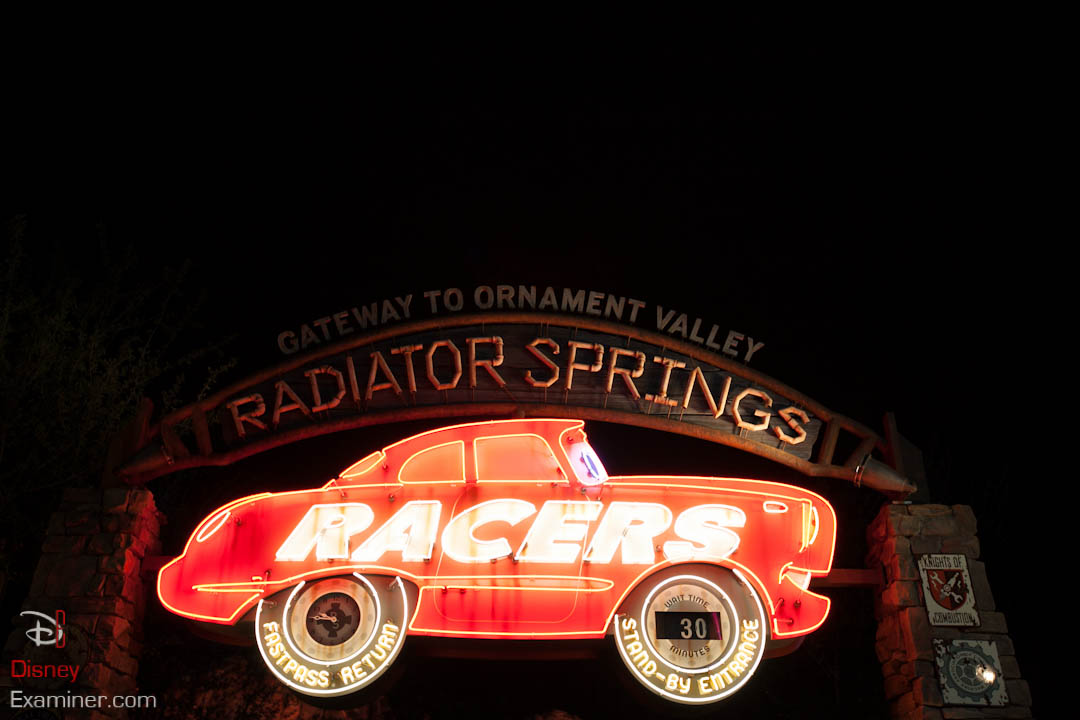 Disney California Adventure Grand Reopening Disneyexaminer Coverage Day 1 Entry Radiator Springs Racers Sign