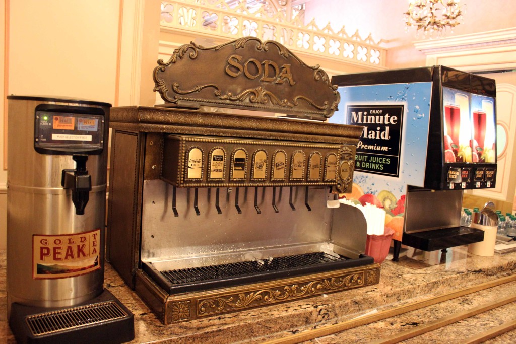 The soda machines exteriors are actually wood that was hand-painted to appear bronze. 