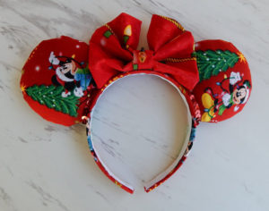 Christmas Mickey Mouse and Minnie Mouse Customizable Handmande DIY Ears Etsy AnniesFairytaleBows