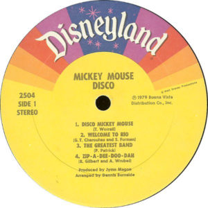 Mickey Mouse Disco Record Vinyl Walt Disney Records Music