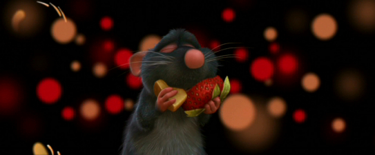 Ratatouille Remy Eating Cheese and Strawberry Taste