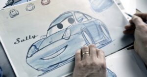 Porsche Pixar Sally Carrera Real Car Project Debut SXSW 2022 Bob Pauley Original Sketch